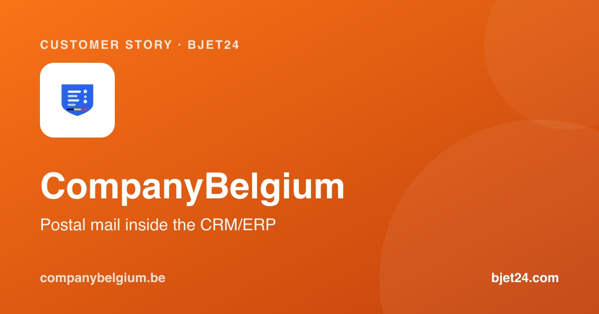 CompanyBelgium: postal mail built into the CRM/ERP through OAuth2