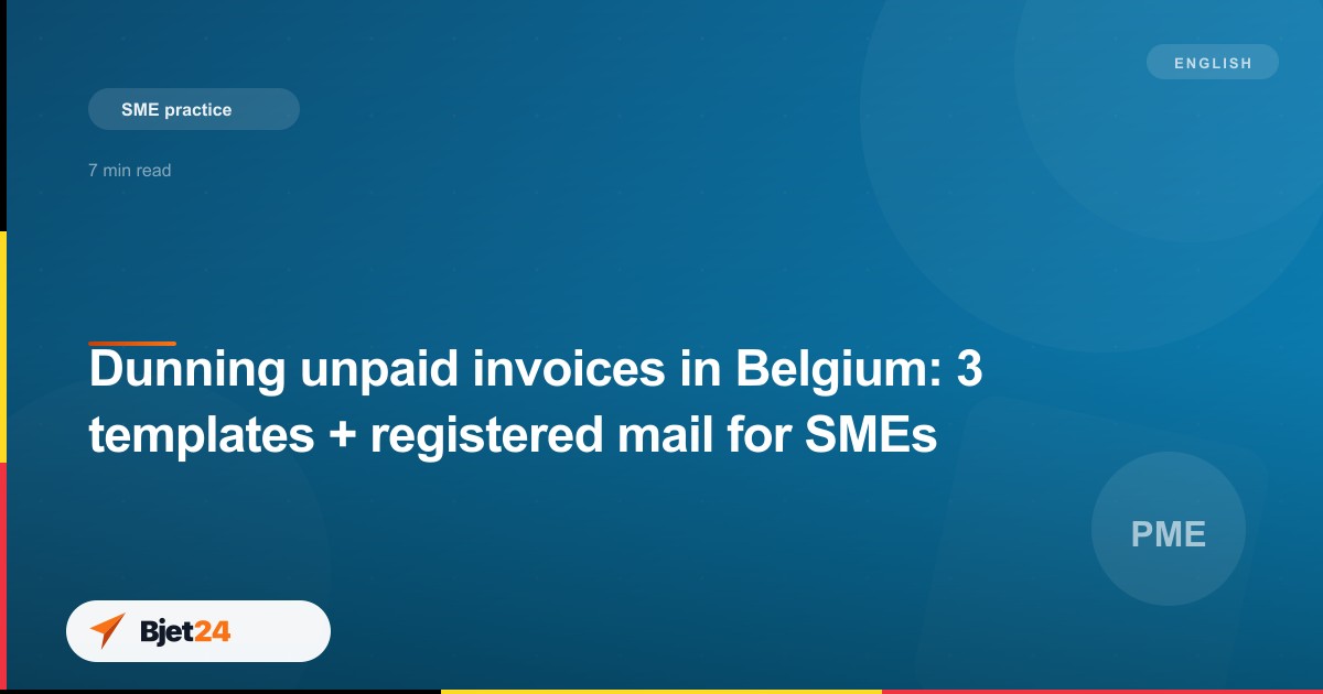 Dunning unpaid invoices in Belgium: 3 templates + registered mail for SMEs